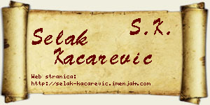 Selak Kačarević vizit kartica